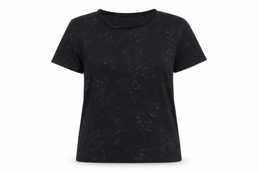 Bonmarché Womens Black Viscose Basic T-Shirt Size M Crew Neck