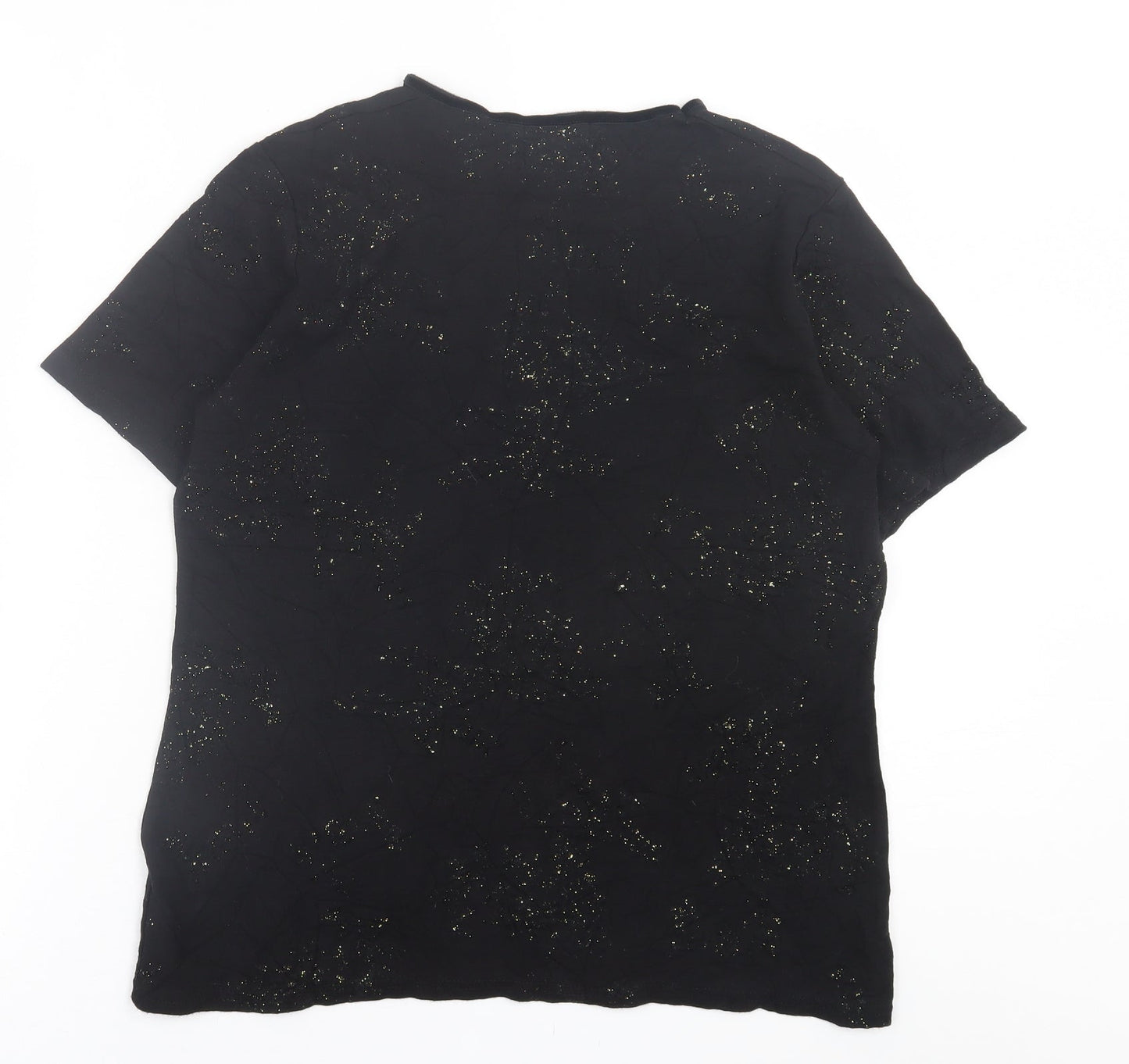 Womens UK Size M bonmarch Black Basic T-Shirt