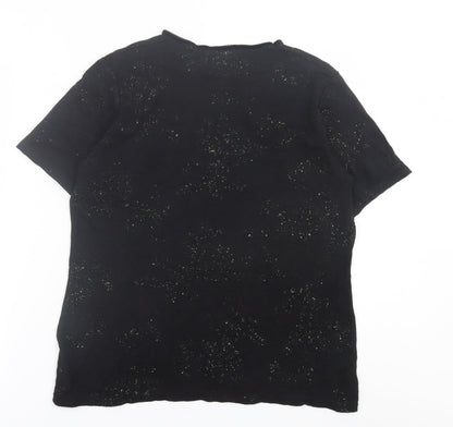 Womens UK Size M bonmarch Black Basic T-Shirt