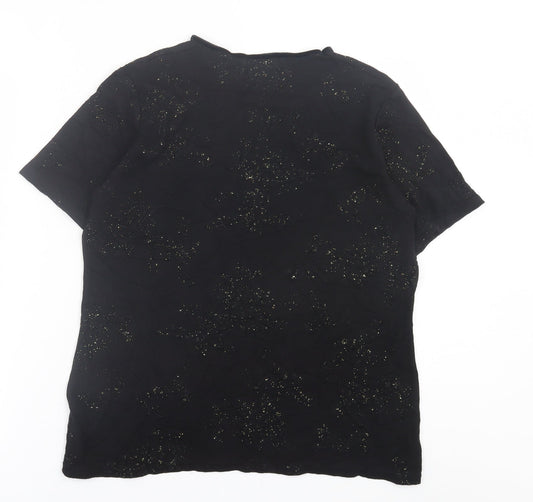 Womens UK Size M bonmarch Black Basic T-Shirt