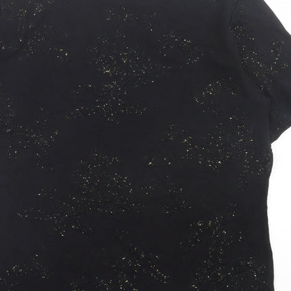 Womens UK Size M bonmarch Black Basic T-Shirt