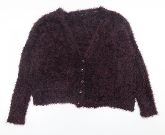 Womens UK Size 14 Topshop Purple Cardigan Jumper