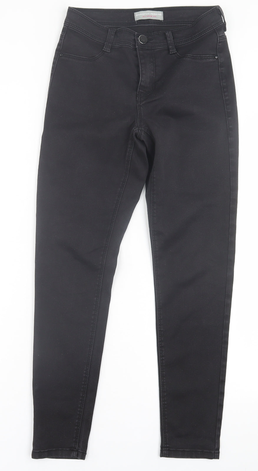 Dorothy Perkins Womens Black  Cotton Skinny Jeans Size 8 L26 in Regular Button