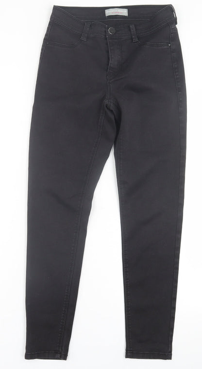 Dorothy Perkins Womens Black  Cotton Skinny Jeans Size 8 L26 in Regular Button