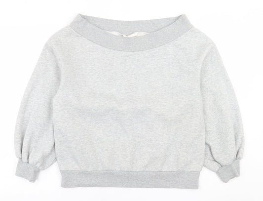H&M Womens Grey  Cotton Pullover Sweatshirt Size L  Pullover