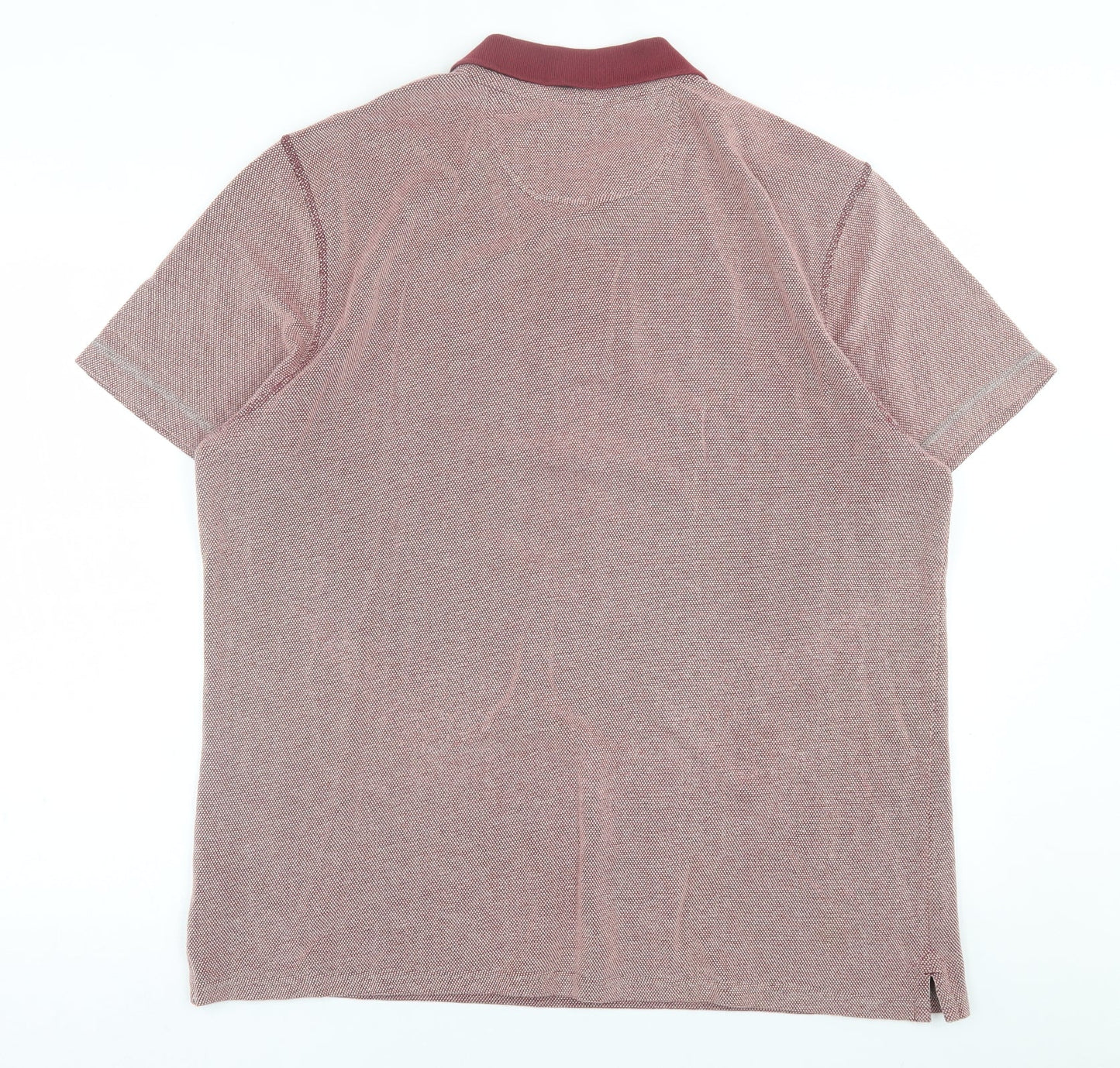 Debenhams Mens Red  Cotton  Polo Size L Collared Button