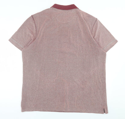 Debenhams Mens Red  Cotton  Polo Size L Collared Button