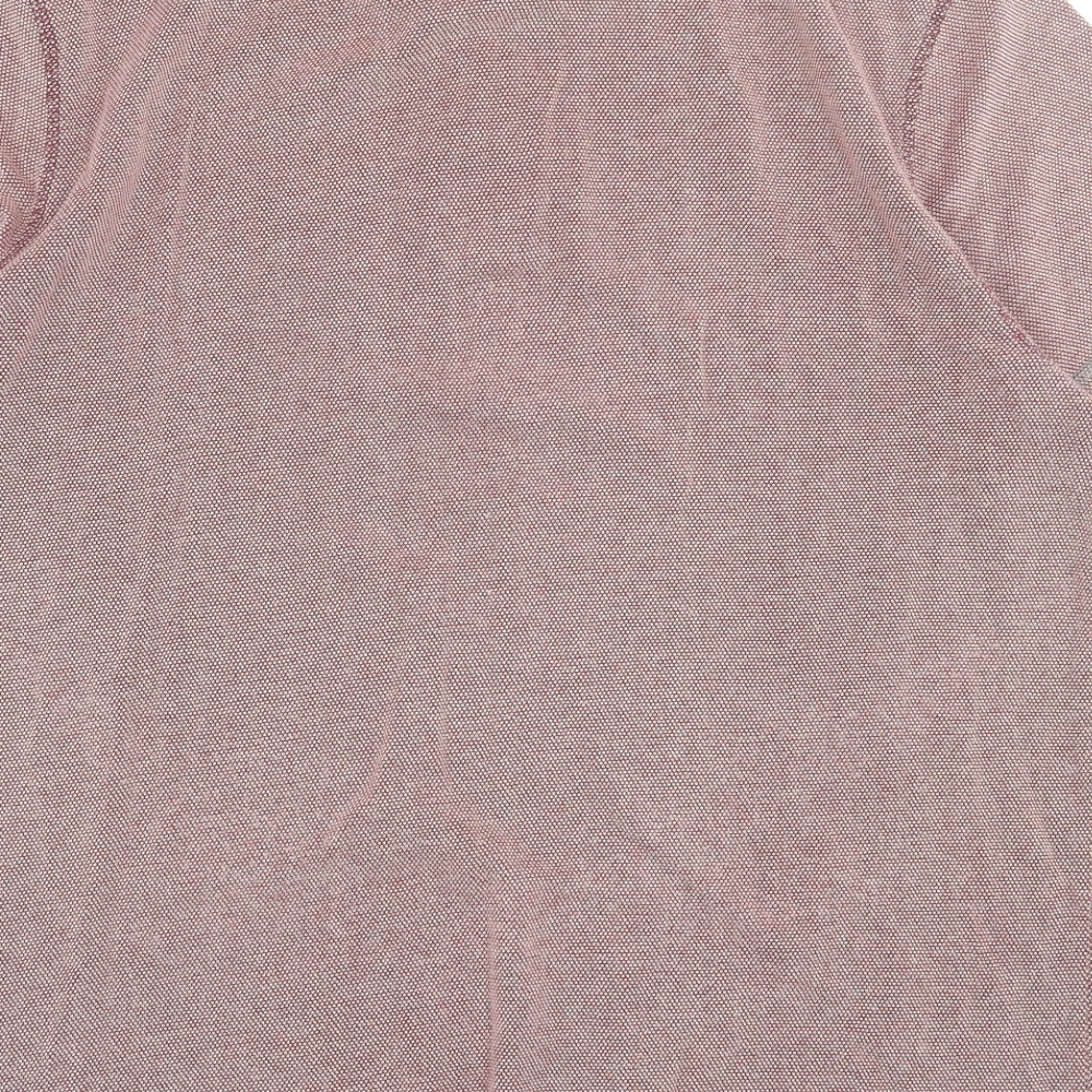 Debenhams Mens Red  Cotton  Polo Size L Collared Button