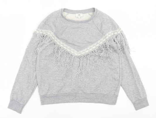 Womens UK Size 8 River Island Grey Pullover Jumper