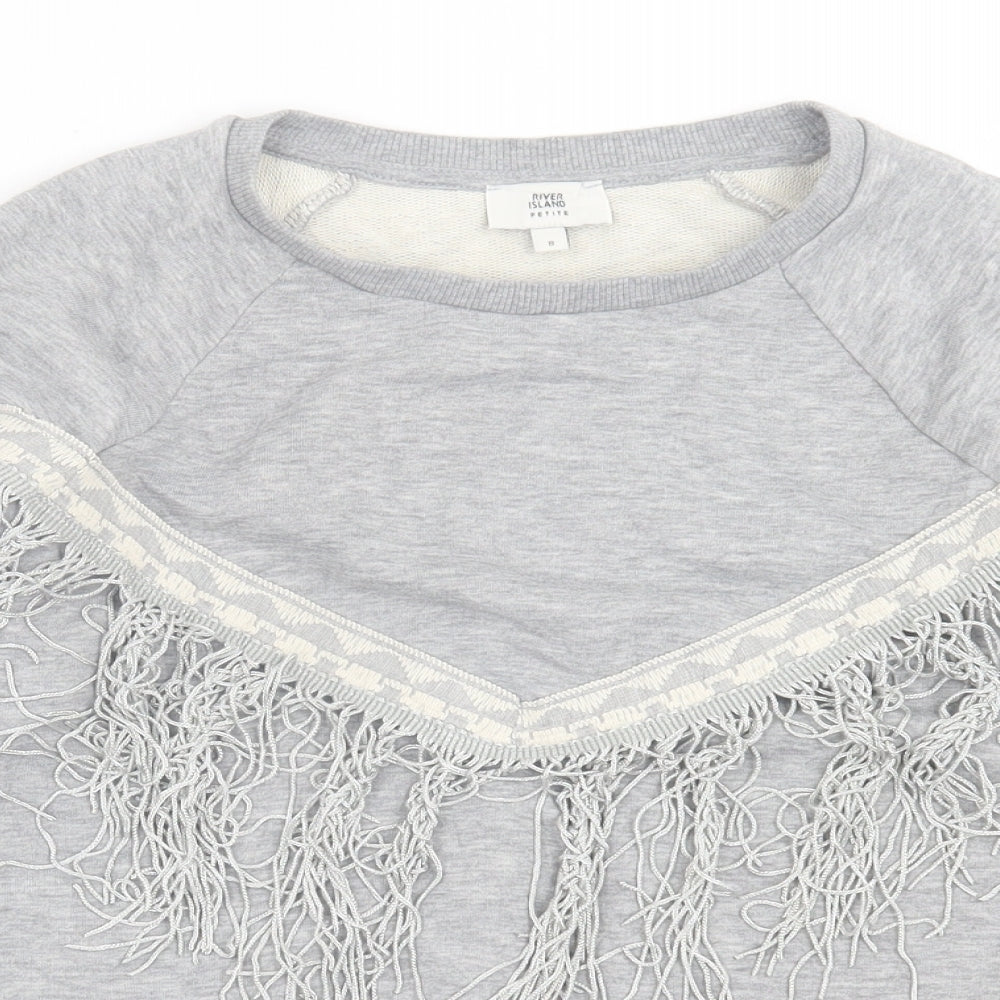Womens UK Size 8 River Island Grey Pullover Jumper