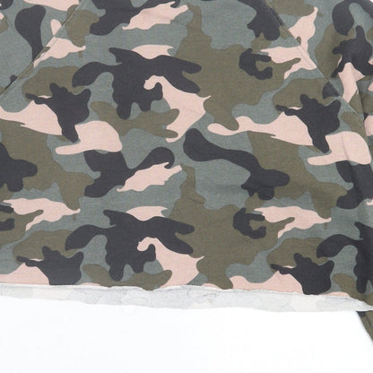 H&M Womens Green Camouflage Polyester Pullover Sweatshirt Size M  Pullover - Cropped