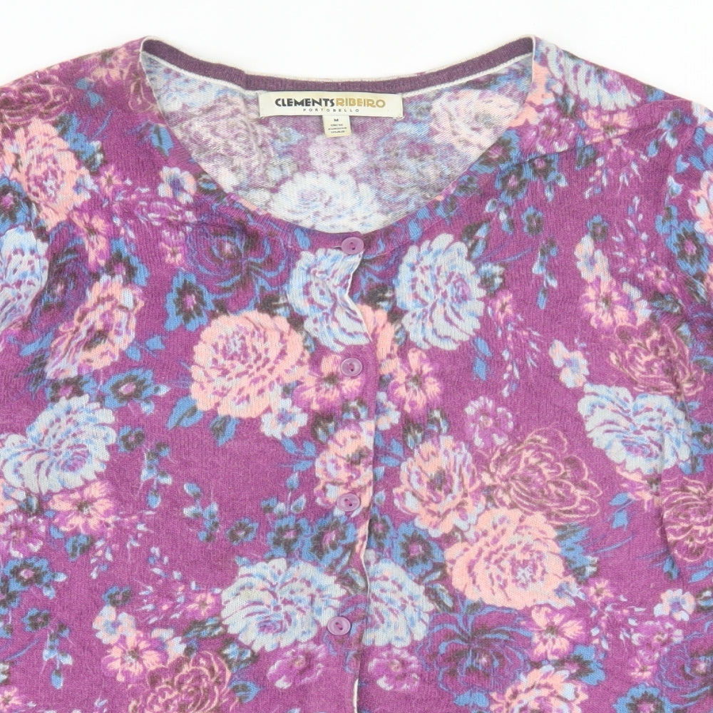 Womens UK Size 12 Clements Ribeiro Purple Cardigan Jumper