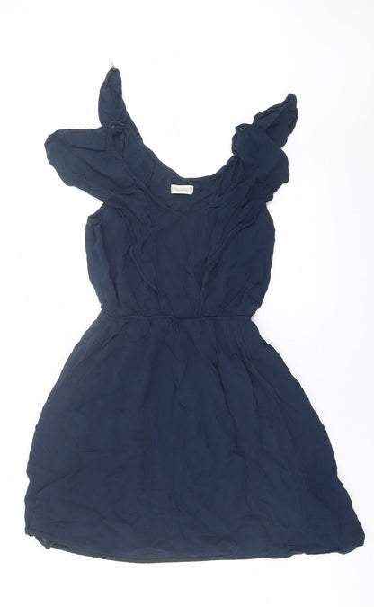 Pull&Bear Womens Blue  Polyester A-Line  Size M  V-Neck Pullover