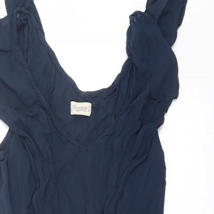 Pull&Bear Womens Blue  Polyester A-Line  Size M  V-Neck Pullover