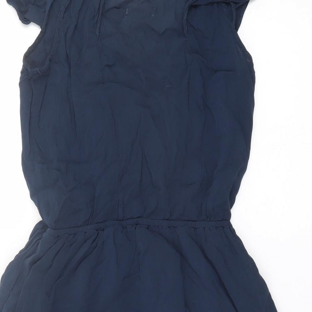 Pull&Bear Womens Blue  Polyester A-Line  Size M  V-Neck Pullover