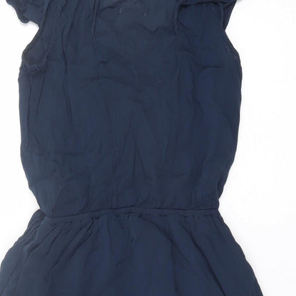 Pull&Bear Womens Blue  Polyester A-Line  Size M  V-Neck Pullover