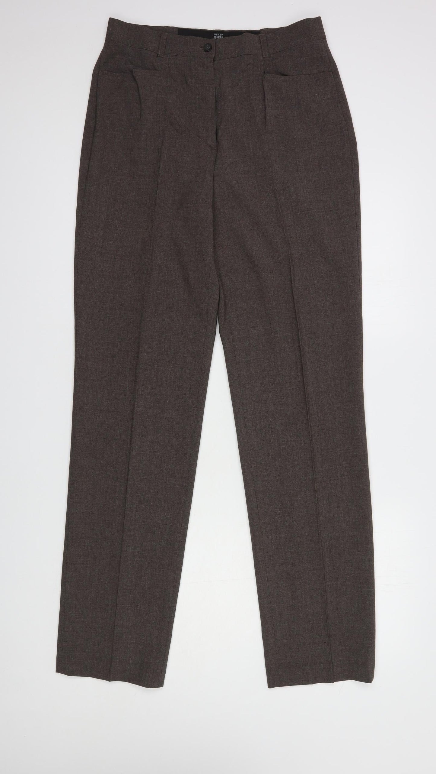 Womens UK Size 14 Gerry Weber Regular Fit Dress Pants Brown Trousers