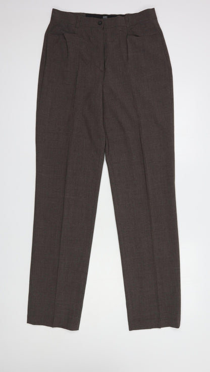 Womens UK Size 14 Gerry Weber Regular Fit Dress Pants Brown Trousers