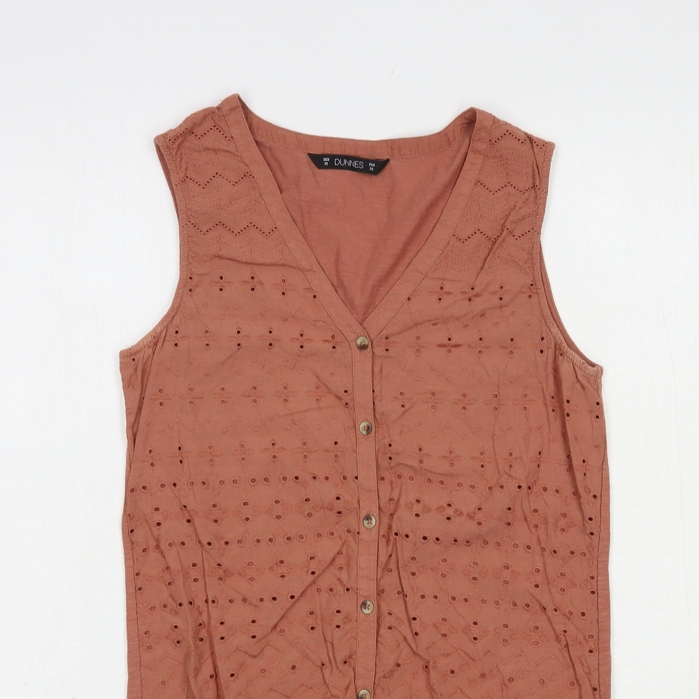 Womens UK Size XS Dunnes Stores Brown Basic Blouse