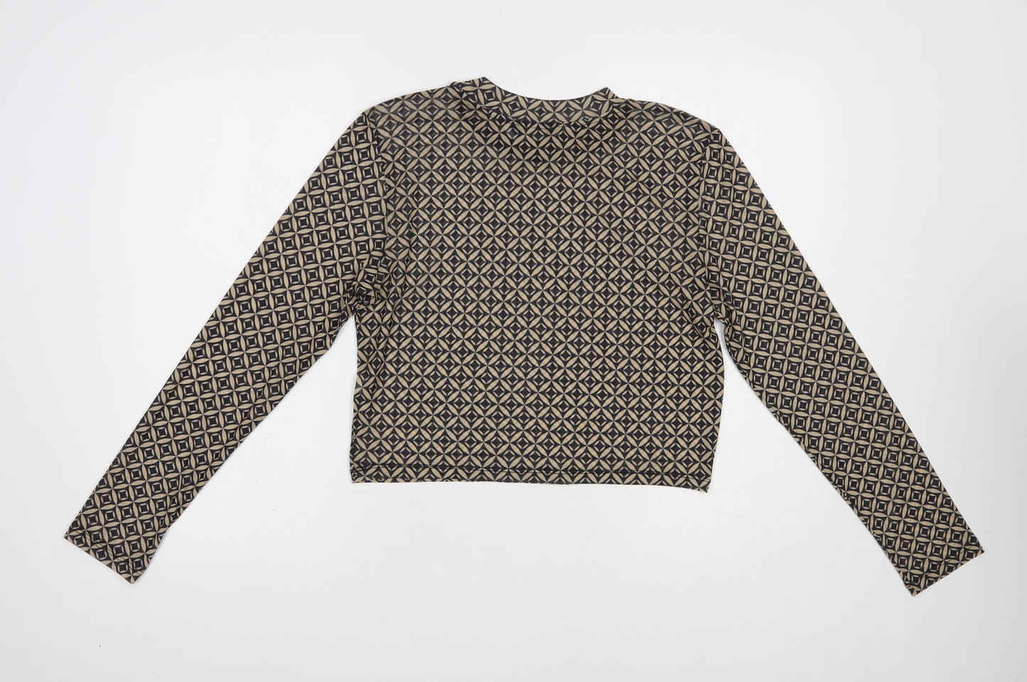Womens UK Size 14 Miss Selfridge Beige Cropped Blouse