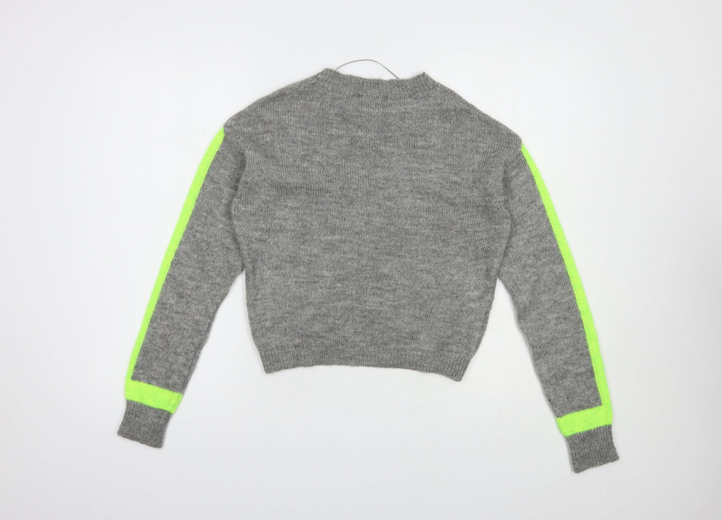 Primark Womens Grey Crew Neck  Acrylic Pullover Jumper Size XS