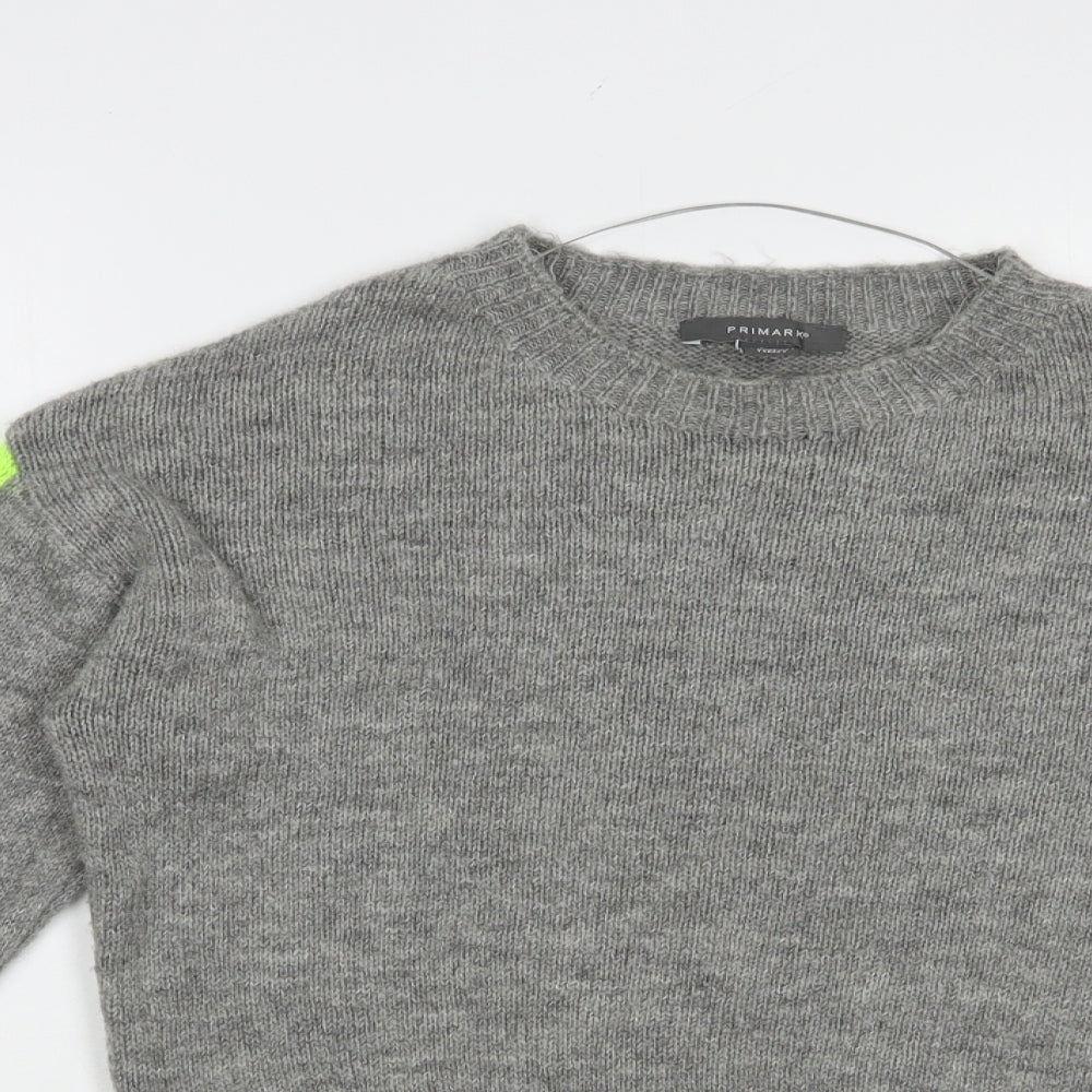 Primark Womens Grey Crew Neck  Acrylic Pullover Jumper Size XS