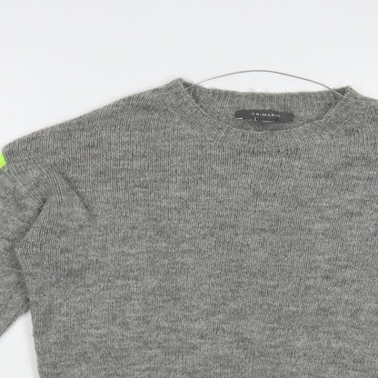 Primark Womens Grey Crew Neck  Acrylic Pullover Jumper Size XS
