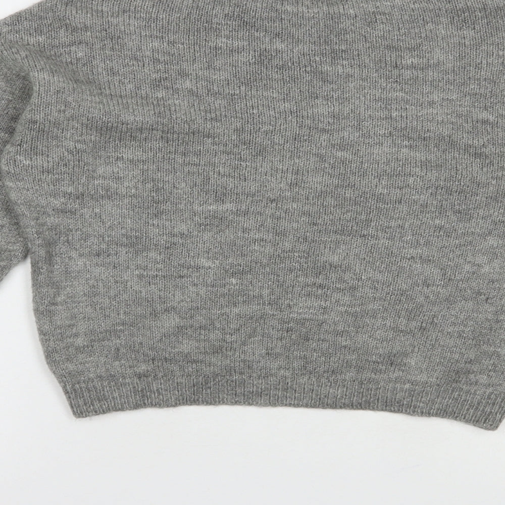 Primark Womens Grey Crew Neck  Acrylic Pullover Jumper Size XS