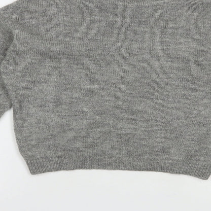 Primark Womens Grey Crew Neck  Acrylic Pullover Jumper Size XS