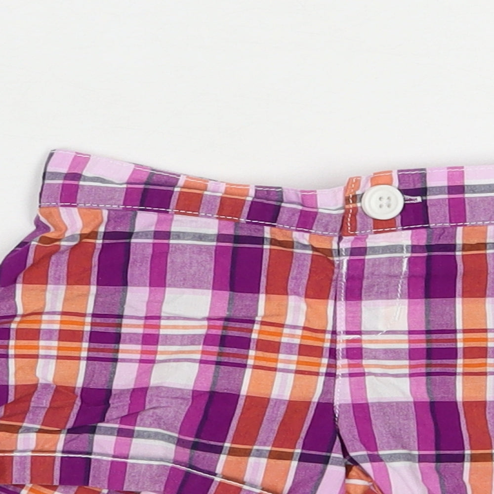 Gymboree Girls Purple Plaid Cotton Bermuda Shorts Size 4 Years  Regular Buckle