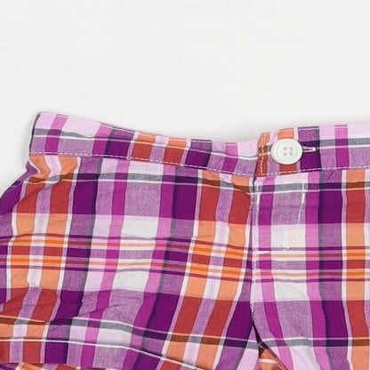 Gymboree Girls Purple Plaid Cotton Bermuda Shorts Size 4 Years  Regular Buckle
