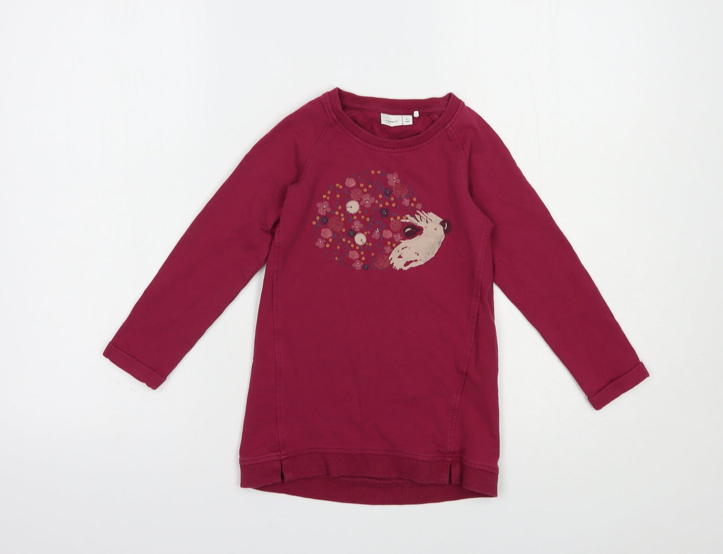 name it Girls Purple  Cotton Pullover Sweatshirt Size 4 Years  Pullover - Hedgehog