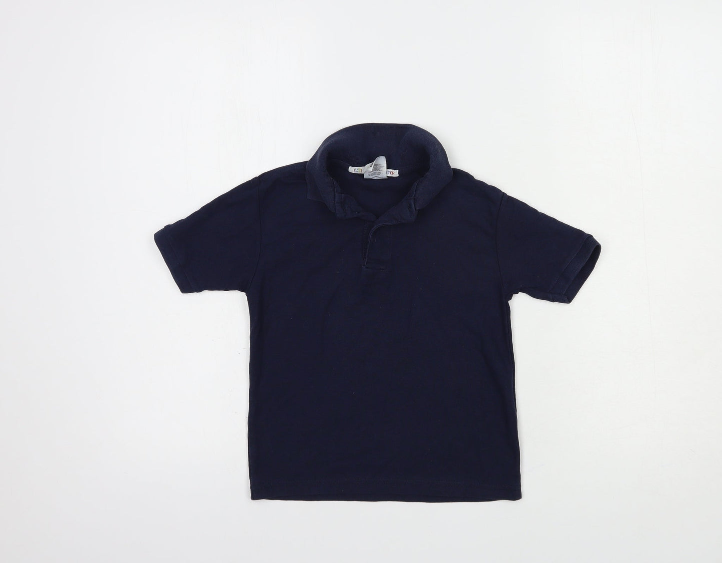 Fruit of the Loom Boys Blue  Cotton Pullover Polo Size 5-6 Years Collared Button