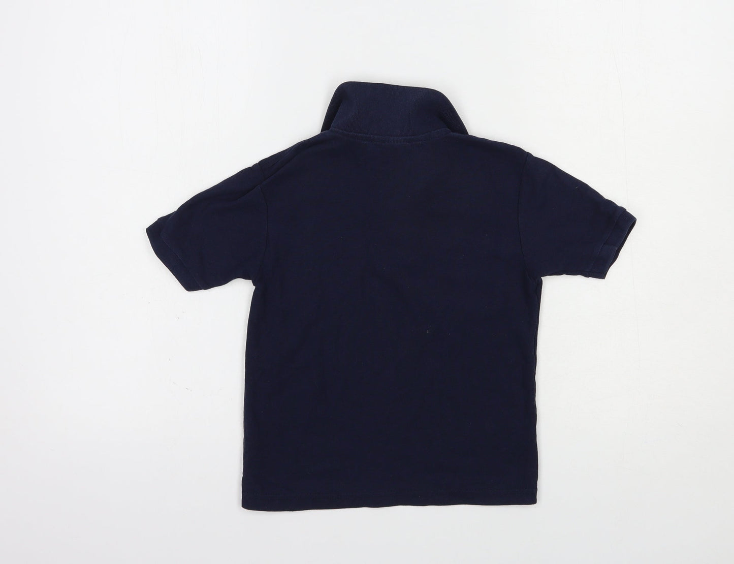 Fruit of the Loom Boys Blue  Cotton Pullover Polo Size 5-6 Years Collared Button