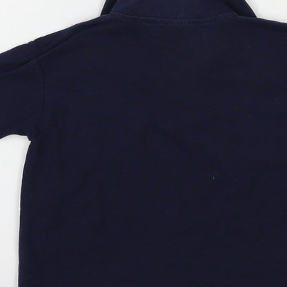 Fruit of the Loom Boys Blue  Cotton Pullover Polo Size 5-6 Years Collared Button