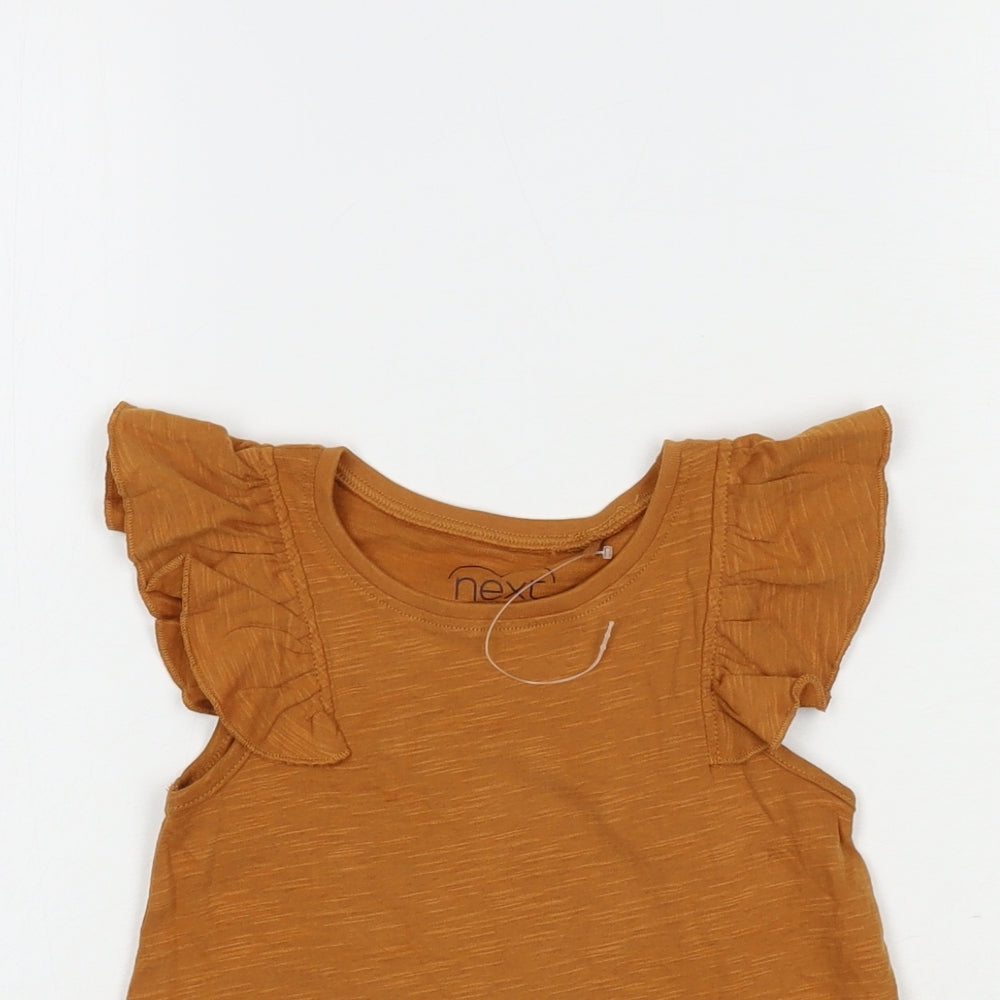 NEXT Baby Brown  Cotton Basic Blouse Size 12-18 Months Crew Neck Pullover