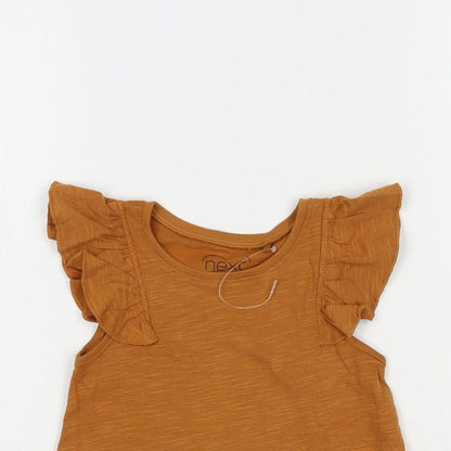 NEXT Baby Brown  Cotton Basic Blouse Size 12-18 Months Crew Neck Pullover