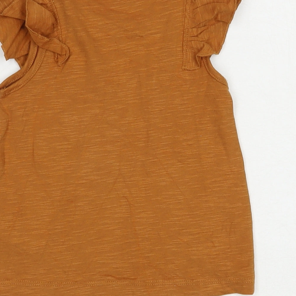 NEXT Baby Brown  Cotton Basic Blouse Size 12-18 Months Crew Neck Pullover