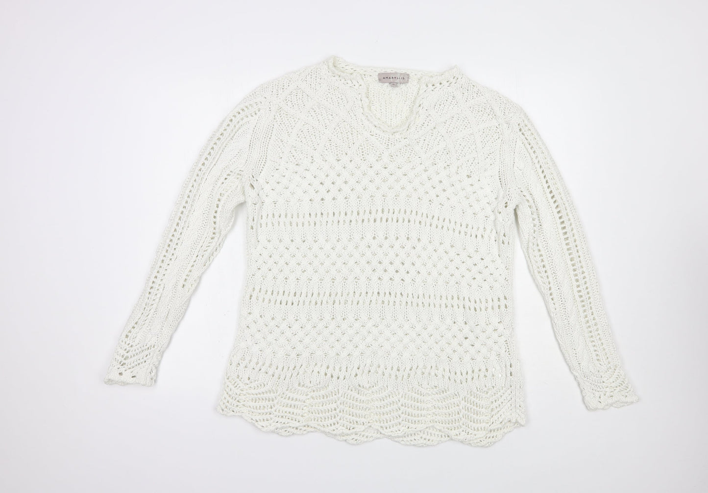 Womens UK Size XL Amaryllis White Pullover Jumper