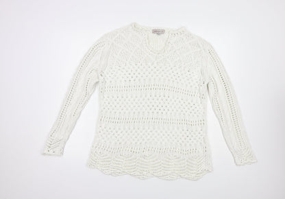 Womens UK Size XL Amaryllis White Pullover Jumper