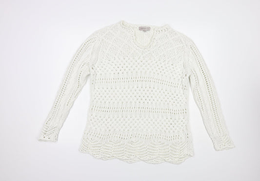 Womens UK Size XL Amaryllis White Pullover Jumper