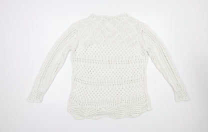 Womens UK Size XL Amaryllis White Pullover Jumper
