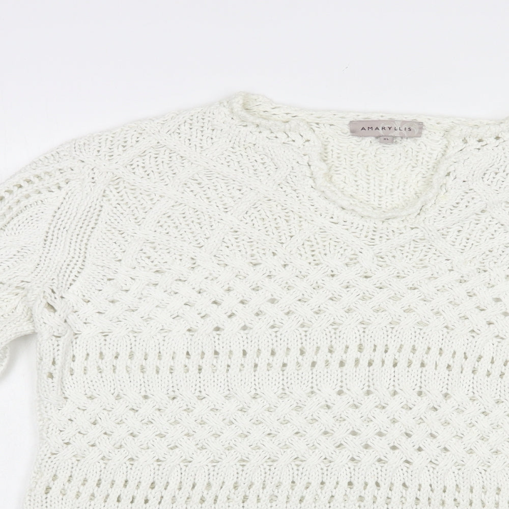 Womens UK Size XL Amaryllis White Pullover Jumper