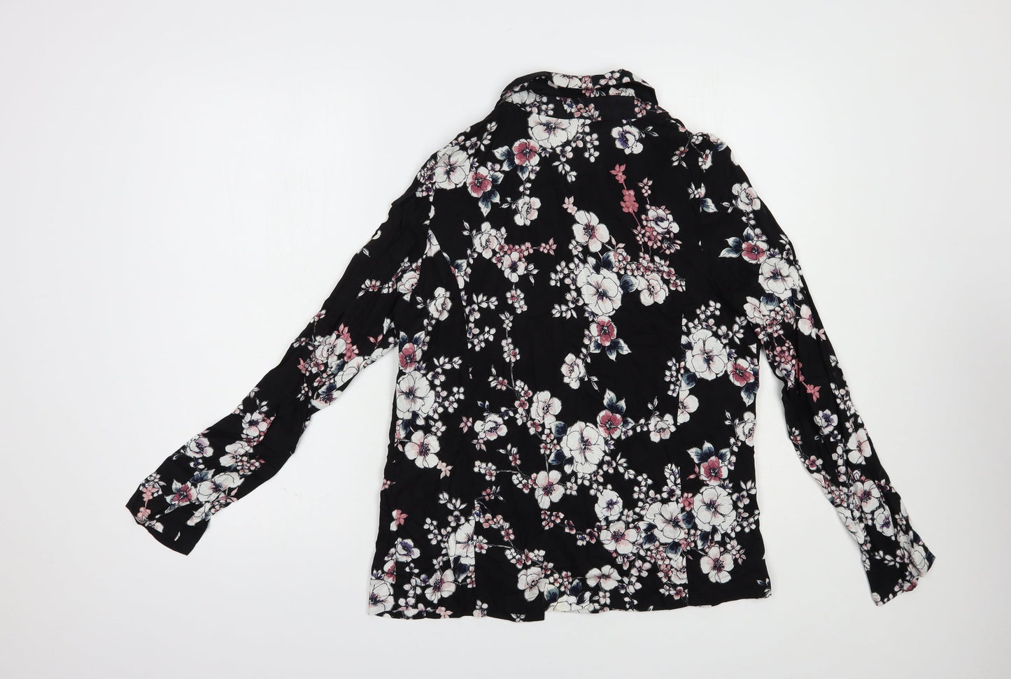 Womens UK Size 12 Peacocks Black Kimono Blouse