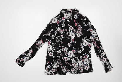 Womens UK Size 12 Peacocks Black Kimono Blouse