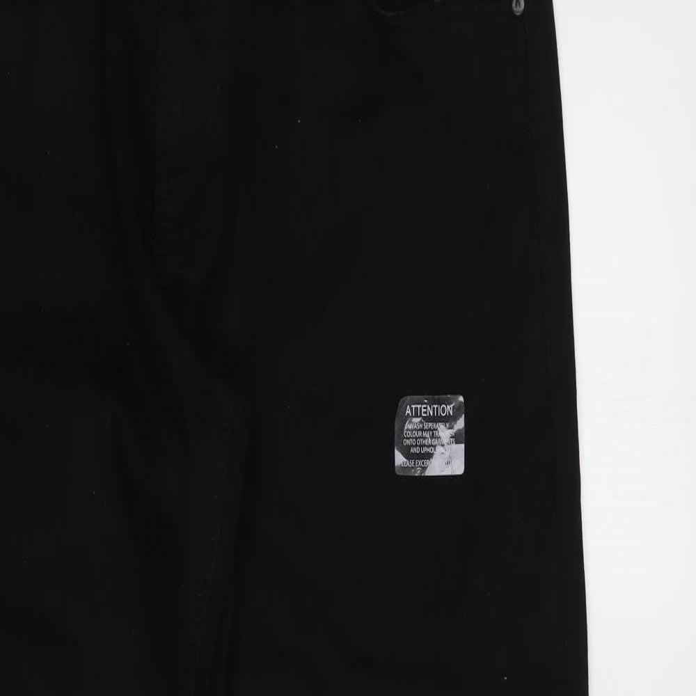 Dunnes Stores Womens Black  Cotton Straight Jeans Size 40 in L32 in Regular Button