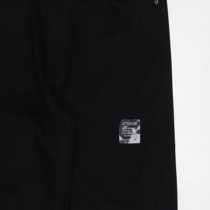 Dunnes Stores Womens Black  Cotton Straight Jeans Size 40 in L32 in Regular Button