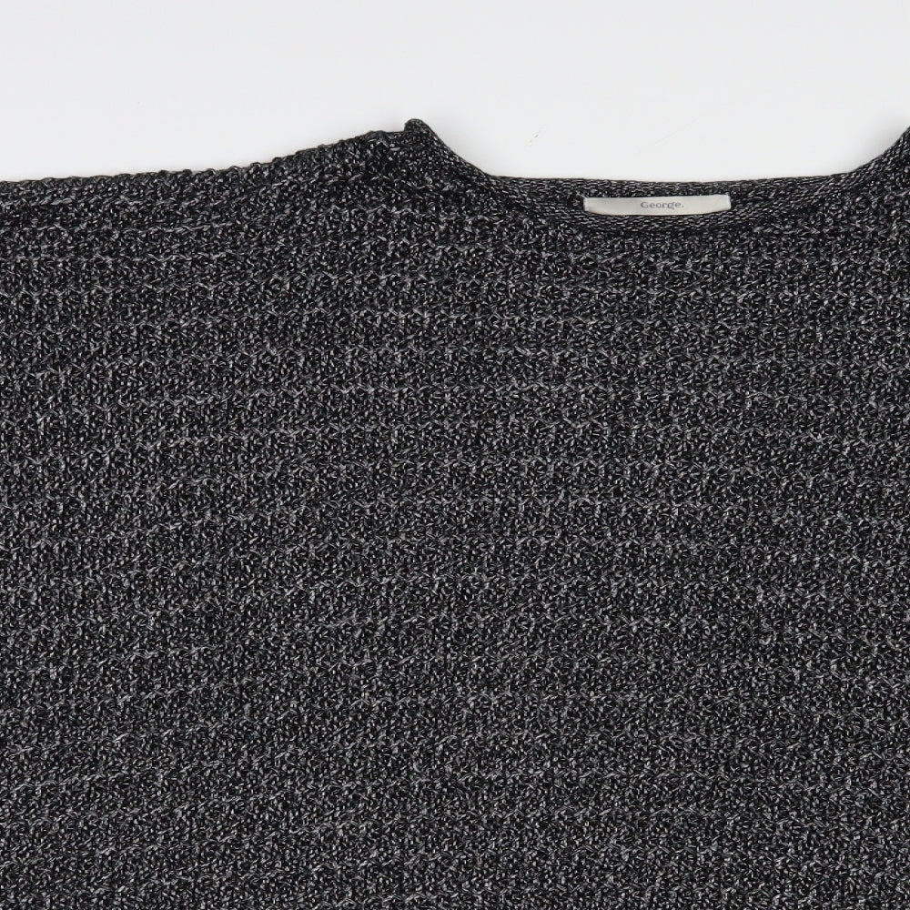 George Womens Grey Boat Neck  Acrylic Pullover Jumper One Size