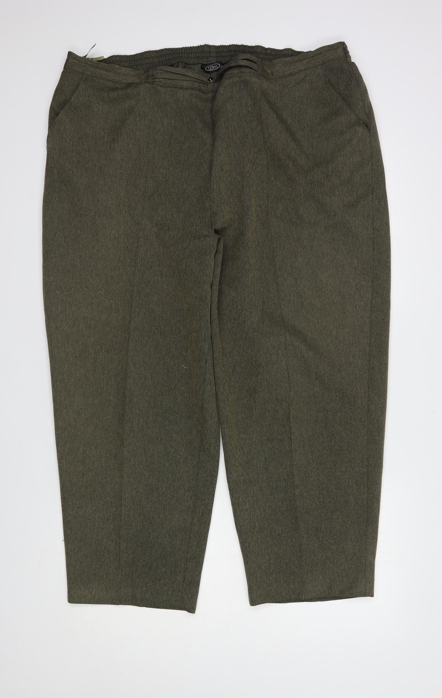 Bonmarché Womens Green  Polyester Dress Pants Trousers Size 20 L27 in Regular