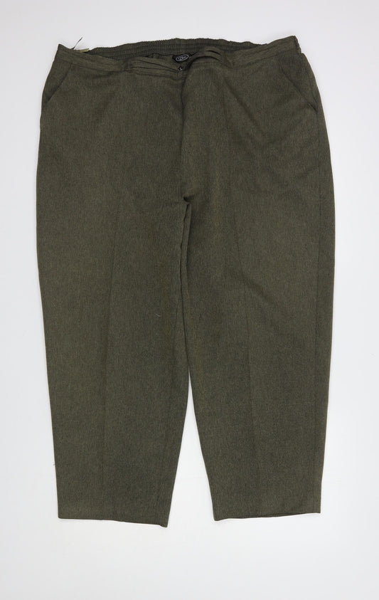 Bonmarché Womens Green  Polyester Dress Pants Trousers Size 20 L27 in Regular